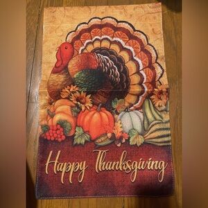 Garden Flag Autumn Fall Thanksgiving 12" x 18" NWOT